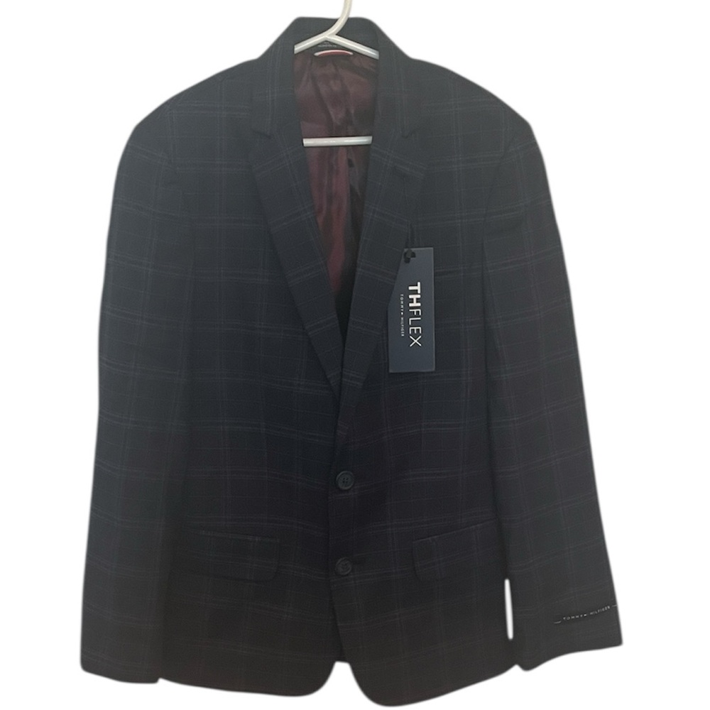 New with tags! Tommy Hilfiger THFLEX Boy’s Navy Windowpane Sport Coat